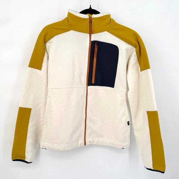 NWT prAna Womens Fleece Peak Jacket Contrast Chest Pocket Full Zip Size Small